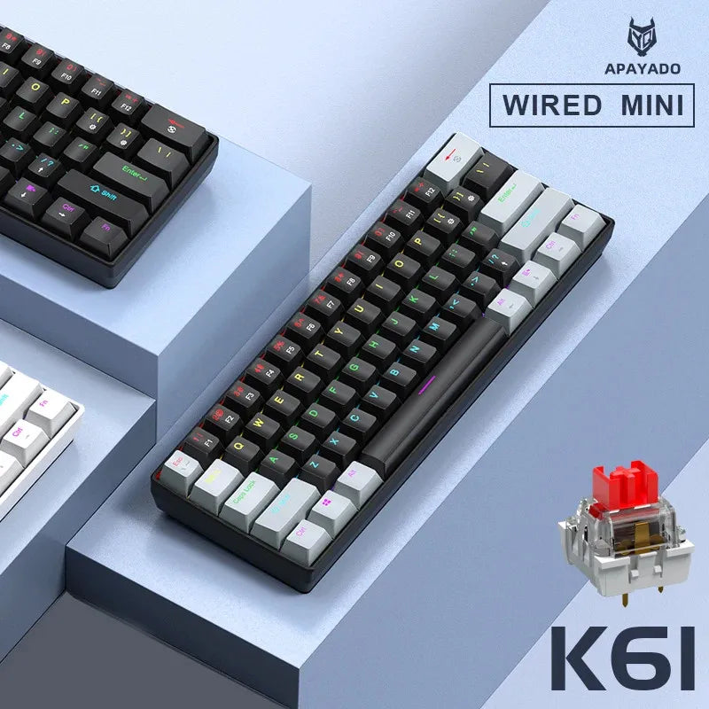 APAYADO K61 Mini Mechanical Keyboard Wired