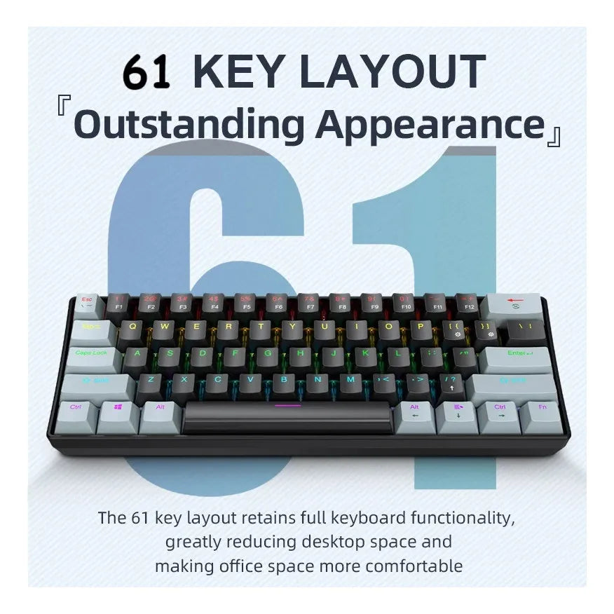 APAYADO K61 Mini Mechanical Keyboard Wired
