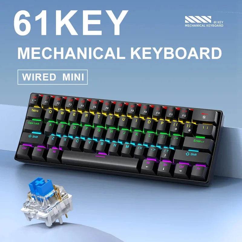 APAYADO K61 Mini Mechanical Keyboard Wired